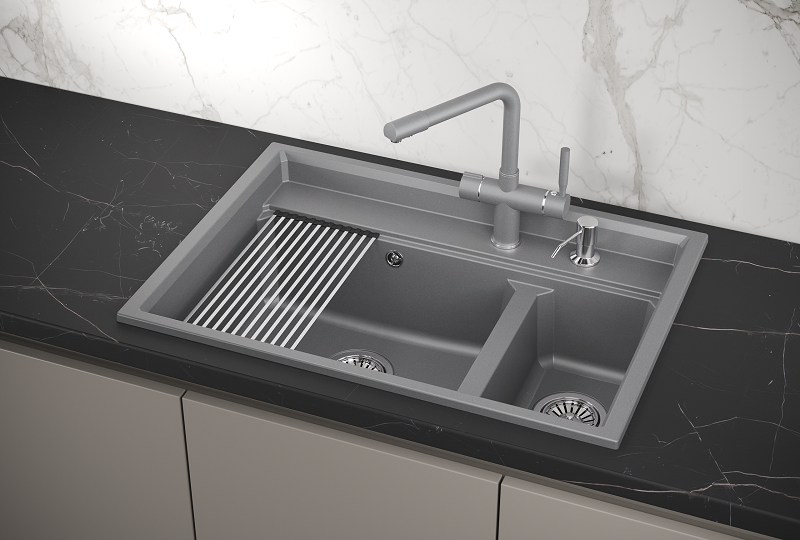 Мойка для кухни Granula Kitchen Space 7302 алюминиум, 73х51 см, прямоугольная