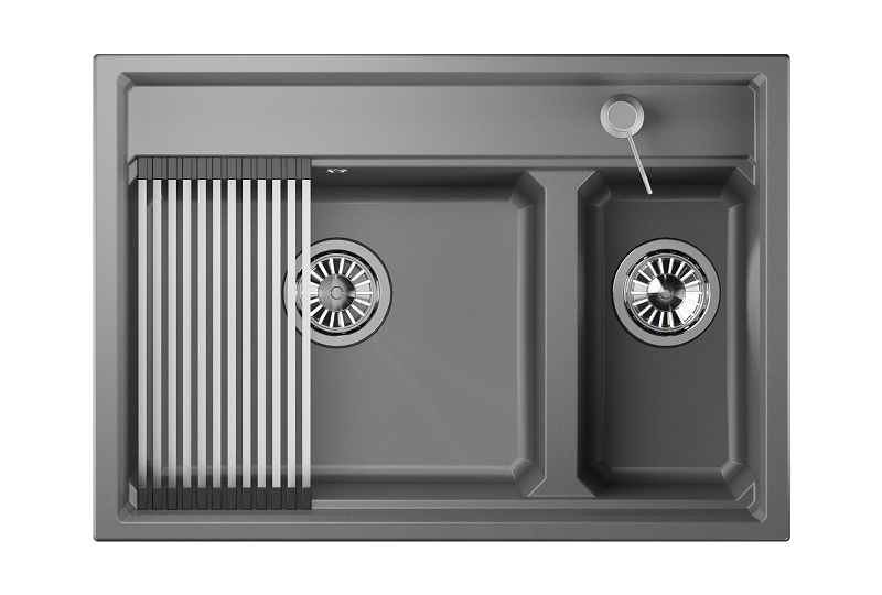 Мойка для кухни Granula Kitchen Space 7302 алюминиум, 73х51 см, прямоугольная